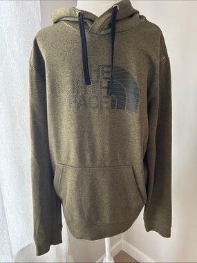 Men’s The North Face Olive Green Logo Pullover Hoodie, Size L